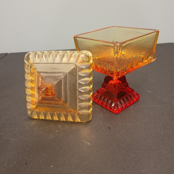 Other - Vintage orange glass candy dish